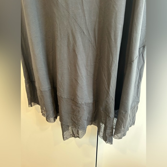 EILEEN FISHER Black Gray Stretch Sleeveless Jersey Tank Witchy sheer Dress M - Picture 4 of 9